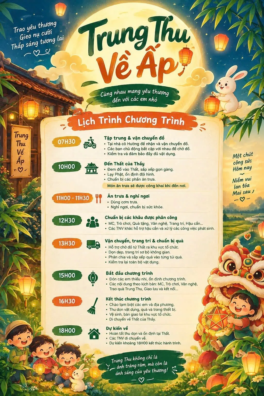 Vườn Sala“中秋回村”活动日程海报